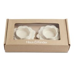 Ceramic White Diya, Set of 2 - Diya | haus & kinder