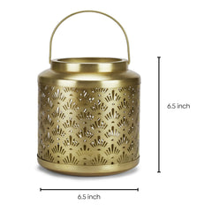 Gold Hurricane Pillar Candle Lantern, Gold - Pillar Candle | haus & kinder
