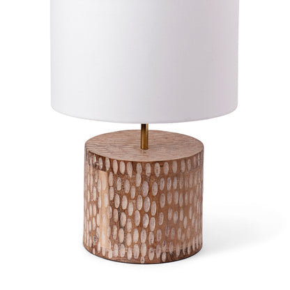 Woodland Halo Table Lamp- White Wash