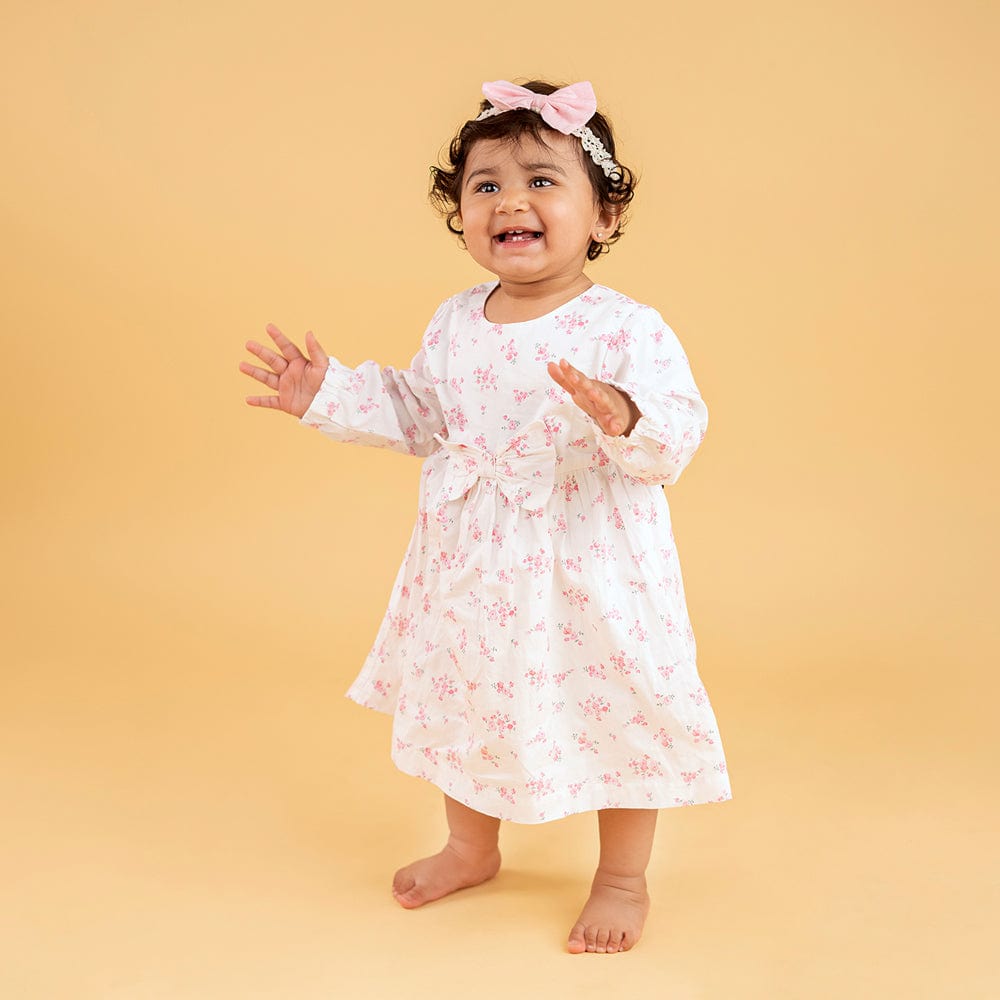Little Bloom  Frock with Bloomer White 100% Cotton & 100% Machine washable