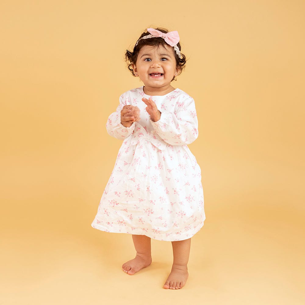 Little Bloom  Frock with Bloomer White 100% Cotton & 100% Machine washable