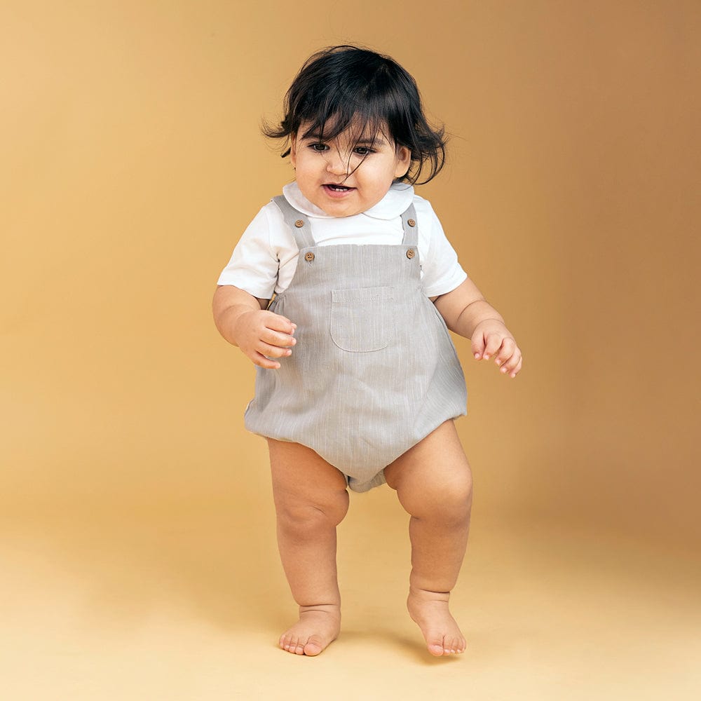 Delicate Pastle Onesie with Tee Grey 100% Cotton & 100% Machine washable