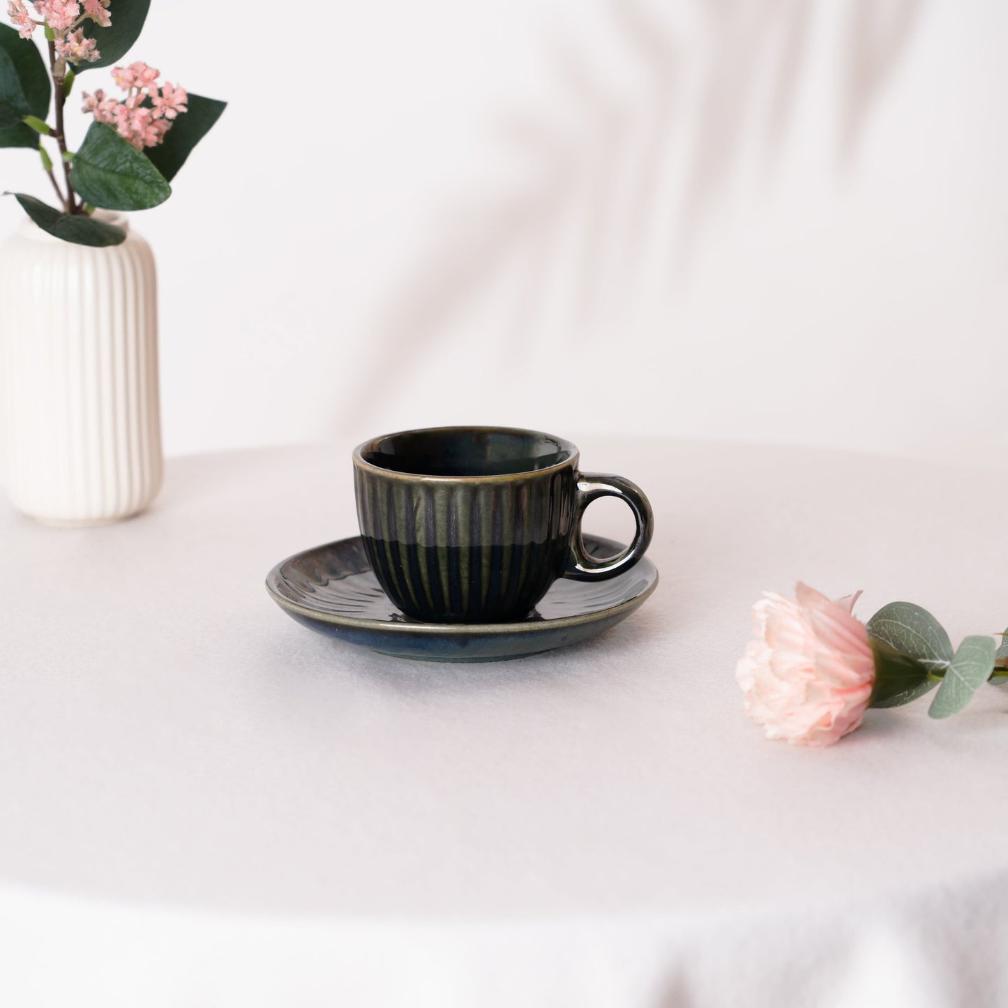 Noble Blue Ceramic Cup & Saucer- Blue