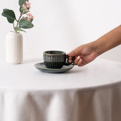Noble Blue Ceramic Cup & Saucer- Blue - Cup & Saucer | haus & kinder