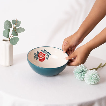 Fabled Fid Hand Painted Serving Bowl