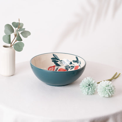 Fabled Fid Hand Painted Serving Bowl