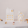 Luminous Cottage Tea light Holder- White set of 2