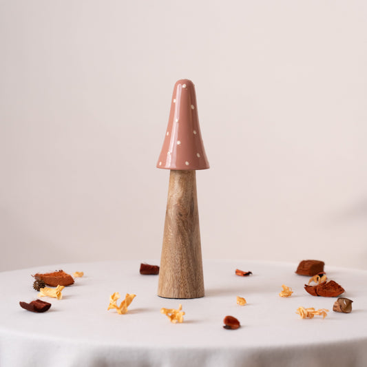Blush Mushroom Centerpiece- Pink & Brown