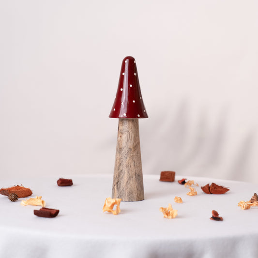 Scarlet Mushroom Centerpiece- Red & Brown