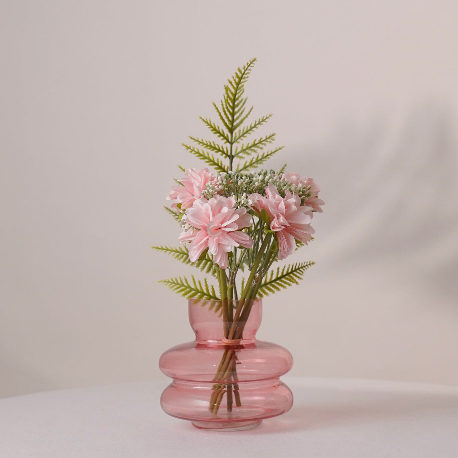 Rose Orb Glass Vase- Pink