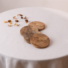 Palm & Pine Coaster- Natural Wood - Coaster | haus & kinder
