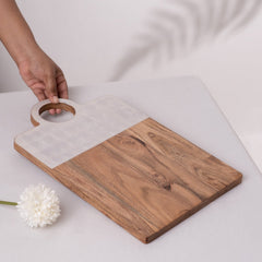Oat Oak Slice- White & Natural wood - Cheese Board & Chopping Board | haus & kinder
