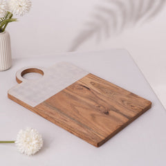 Oat Oak Slice- White & Natural wood - Cheese Board & Chopping Board | haus & kinder