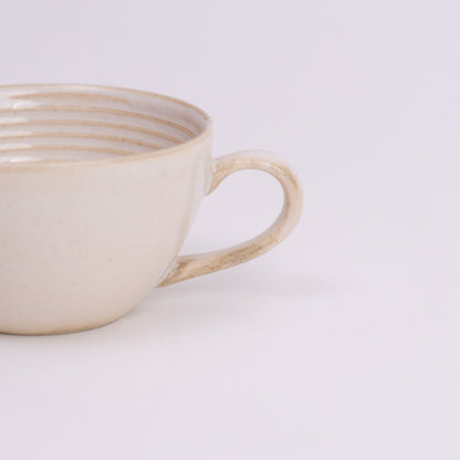 Vanilla Dust Cup & Saucer- Ivory