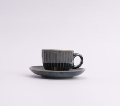 Noble Blue Ceramic Cup & Saucer- Blue