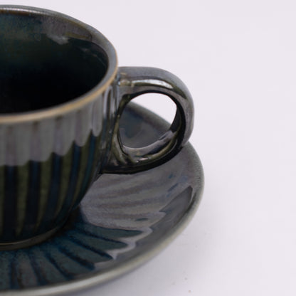 Noble Blue Ceramic Cup & Saucer- Blue