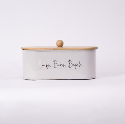 Gleam & Gather Bread Box White & Natural Wood