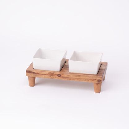 Tureen On Plank Serving Platter- Brown