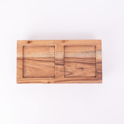 Tureen On Plank Serving Platter- Brown