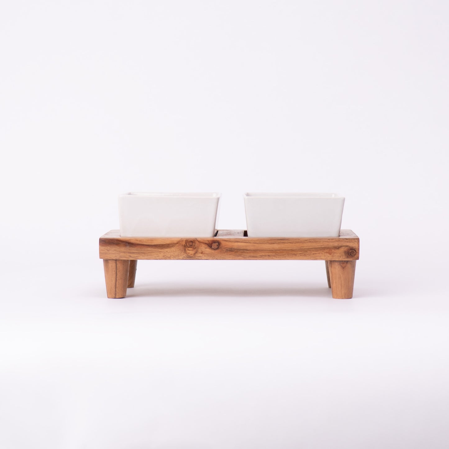 Tureen On Plank Serving Platter- Brown