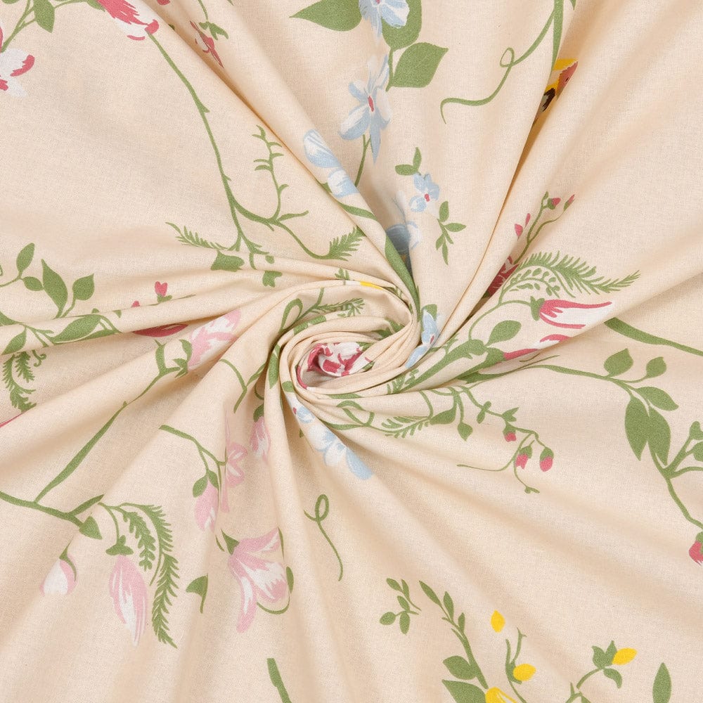 100% Cotton Single Size Bedsheet, Peach Flower