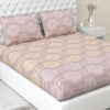 Geo Trend Mauve 100% Cotton Fitted King Size Bedsheet, 186 TC