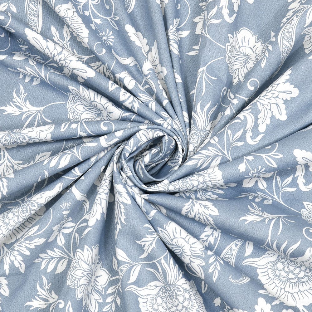 Petal Mesh Blue 100% Cotton Bedsheet, 186 TC