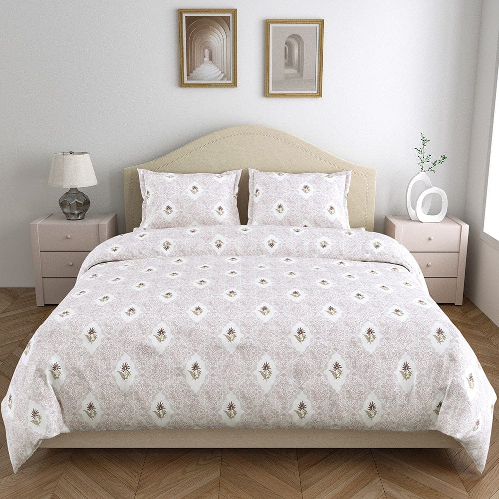 Blossom Motif Lalic 100% Cotton Bedsheet, 186 TC