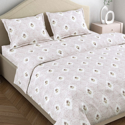 Blossom Motif Lalic 100% Cotton Bedsheet, 186 TC