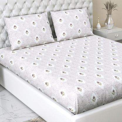 Blossom Motif Lalic 100% Cotton Bedsheet, 186 TC