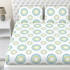 Radiant Circles 100% Cotton Double Bedsheet, 144 TC - Bedsheets | haus & kinder