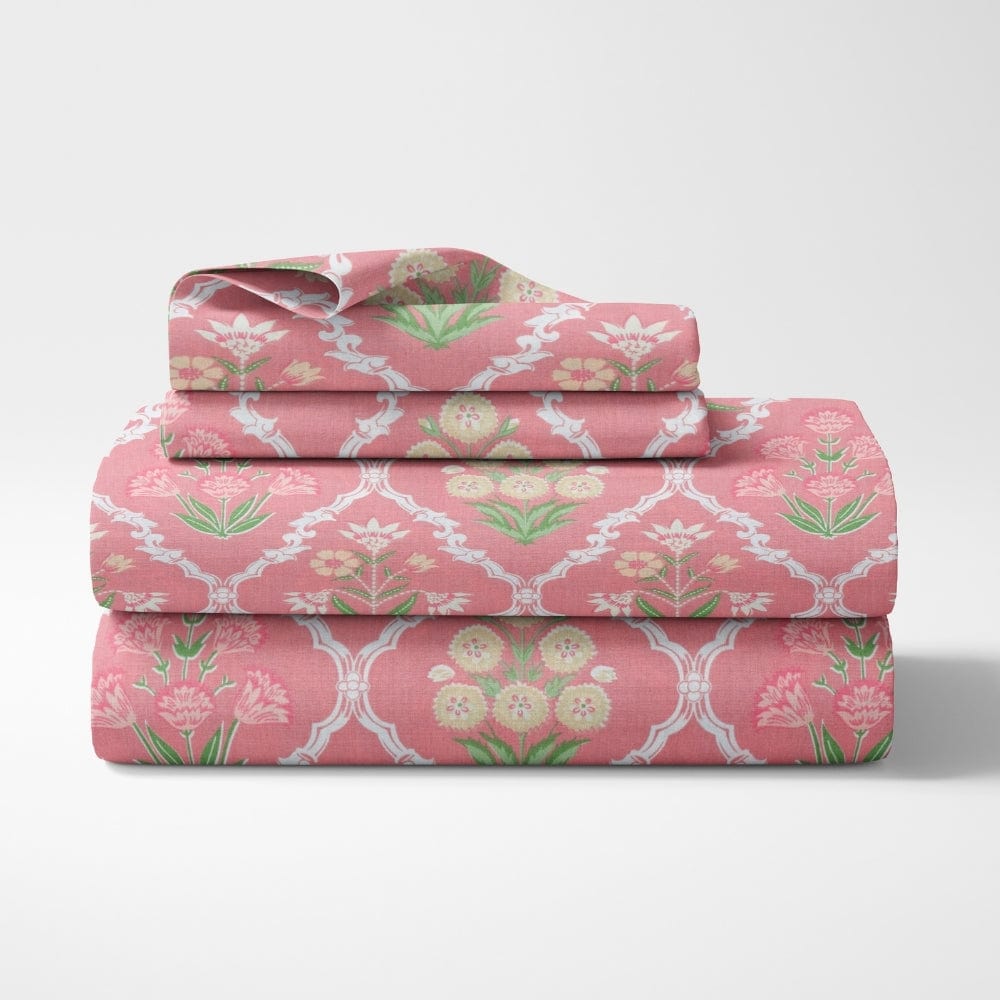 Ecos of Pink City 186 TC Cotton 100% Printed Flat Double Bedsheet