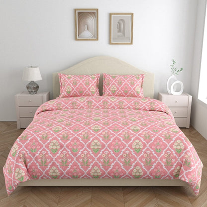 Ecos of Pink City 186 TC Cotton 100% Printed Flat Double Bedsheet