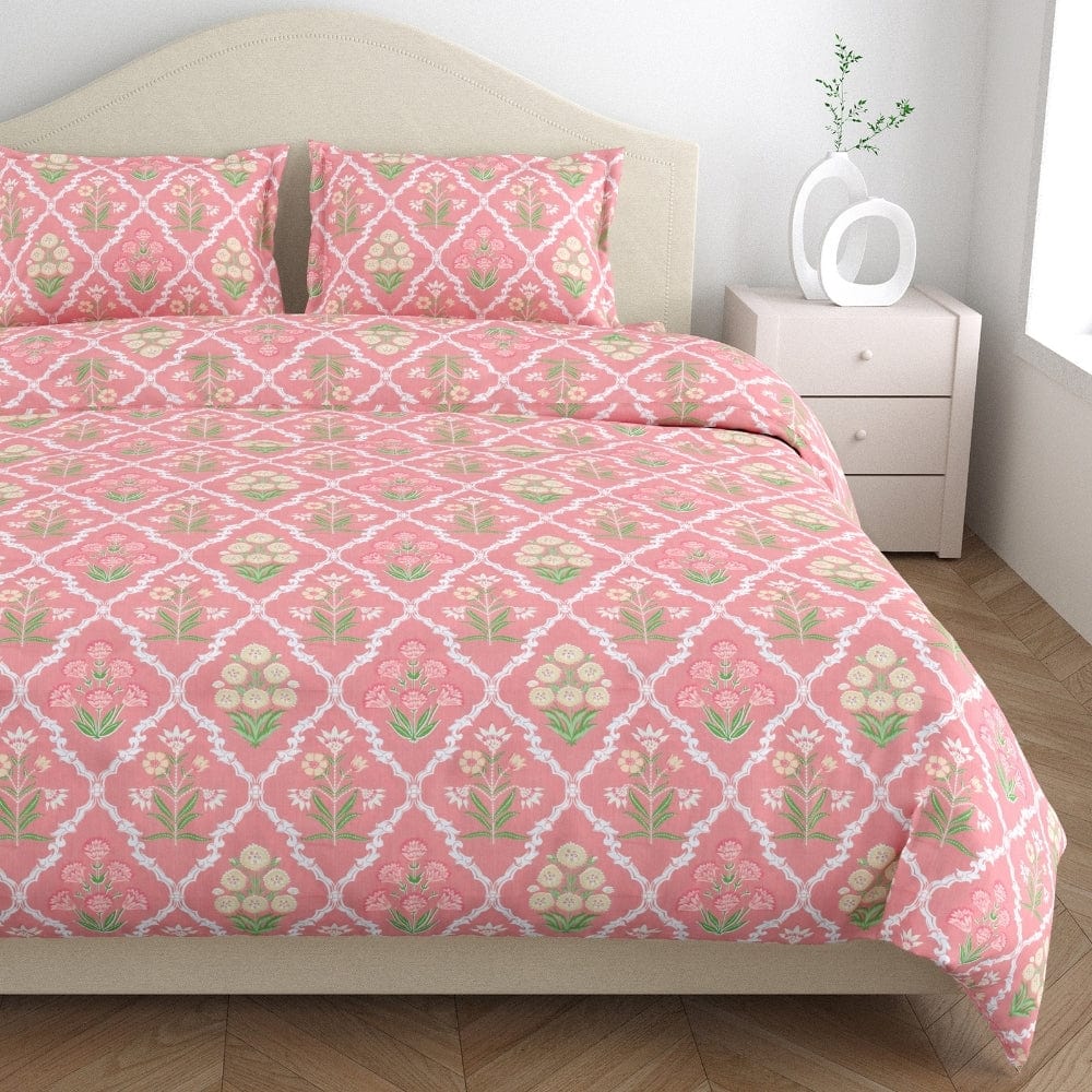 Ecos of Pink City 186 TC Cotton 100% Printed Flat Double Bedsheet