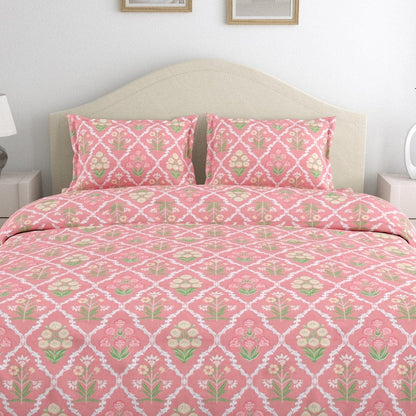 Ecos of Pink City 186 TC Cotton 100% Printed Flat Double Bedsheet