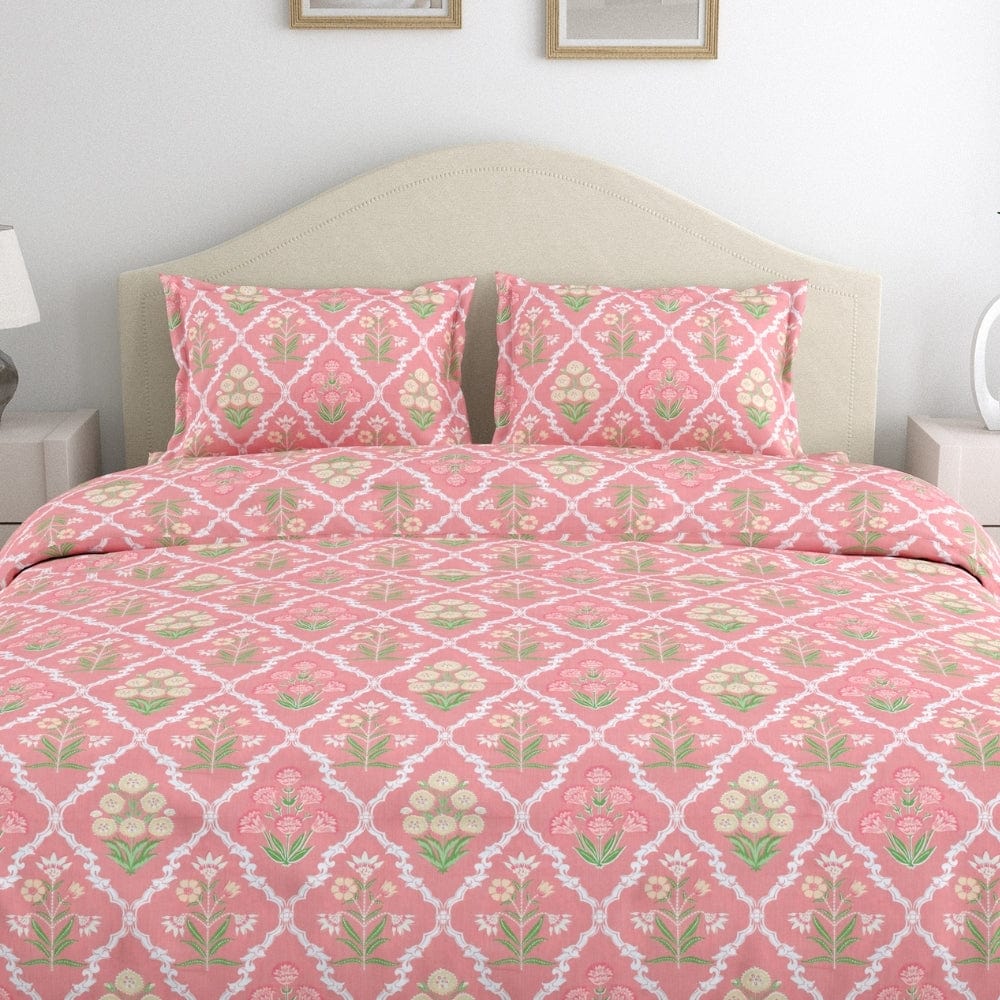 Ecos of Pink City 186 TC Cotton 100% Printed Flat King Bedsheet