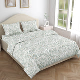 Emerald Jungle 100% Cotton Double Size Bedsheet, 144 TC