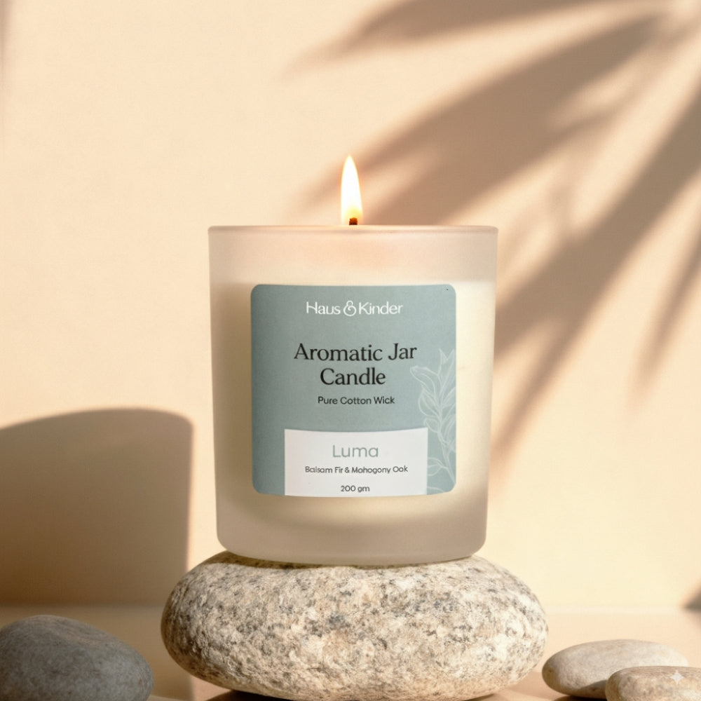 Luma Candle with White Frosted Jar 200 gm