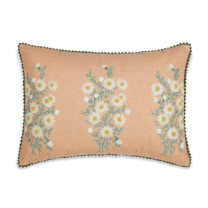 Embroidered Decorative Cushion Cover, Peach Buta