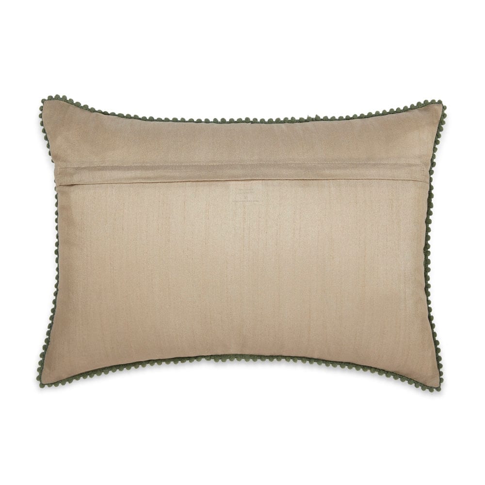 Embroidered Decorative Cushion Cover, Peach Buta