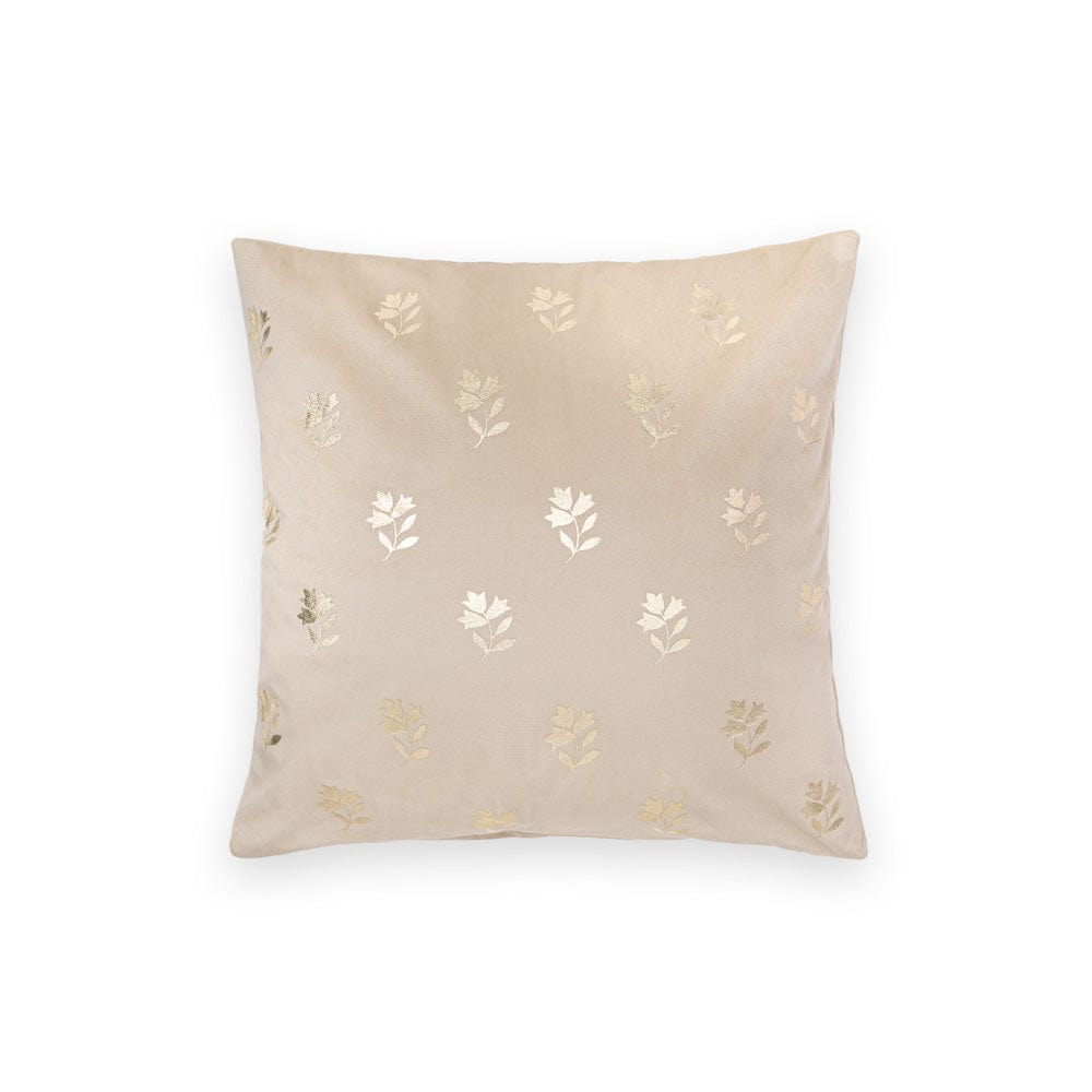 Gold Foil Printed Cotton Velvet Cushion Covers, set of 2 , Festive Flair