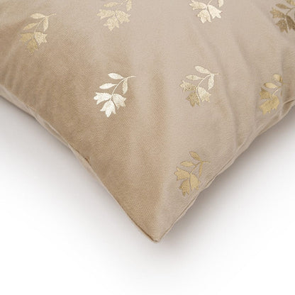 Gold Foil Printed Cotton Velvet Cushion Covers, set of 3 , Festive Flair