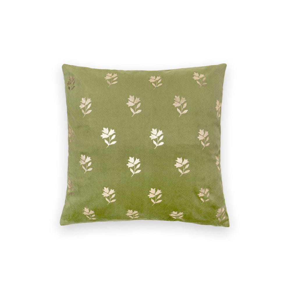 Gold Foil Printed Cotton Velvet Cushion Covers, set of 2 , Festive Flair