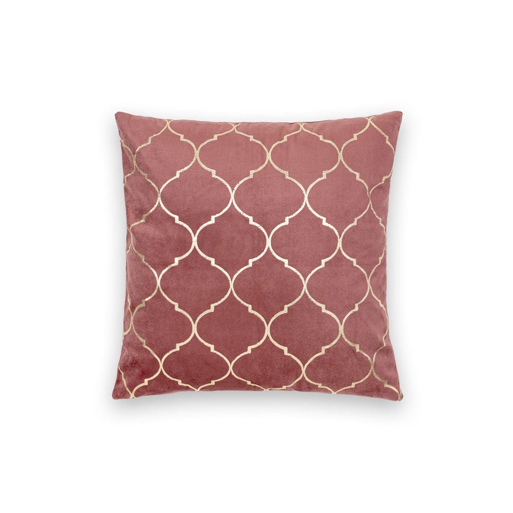 Gold Foil Printed Cotton Velvet Cushion Covers, set of 2 , Festive Flair