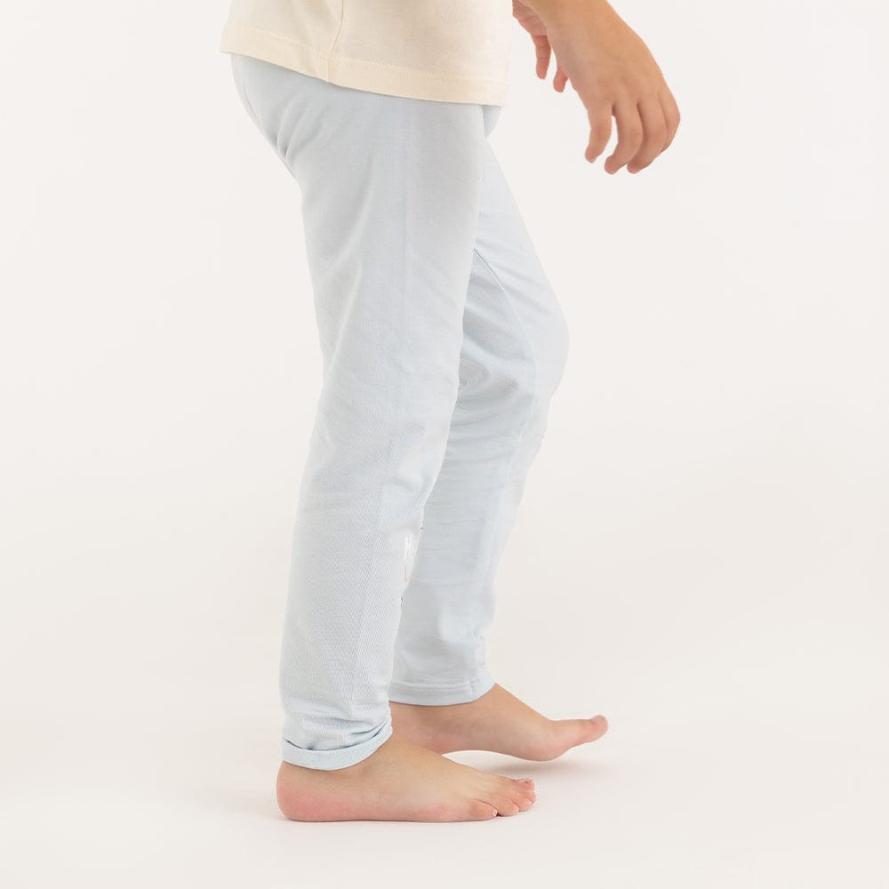 100% Cotton Full Length Girl Leggings, Blue