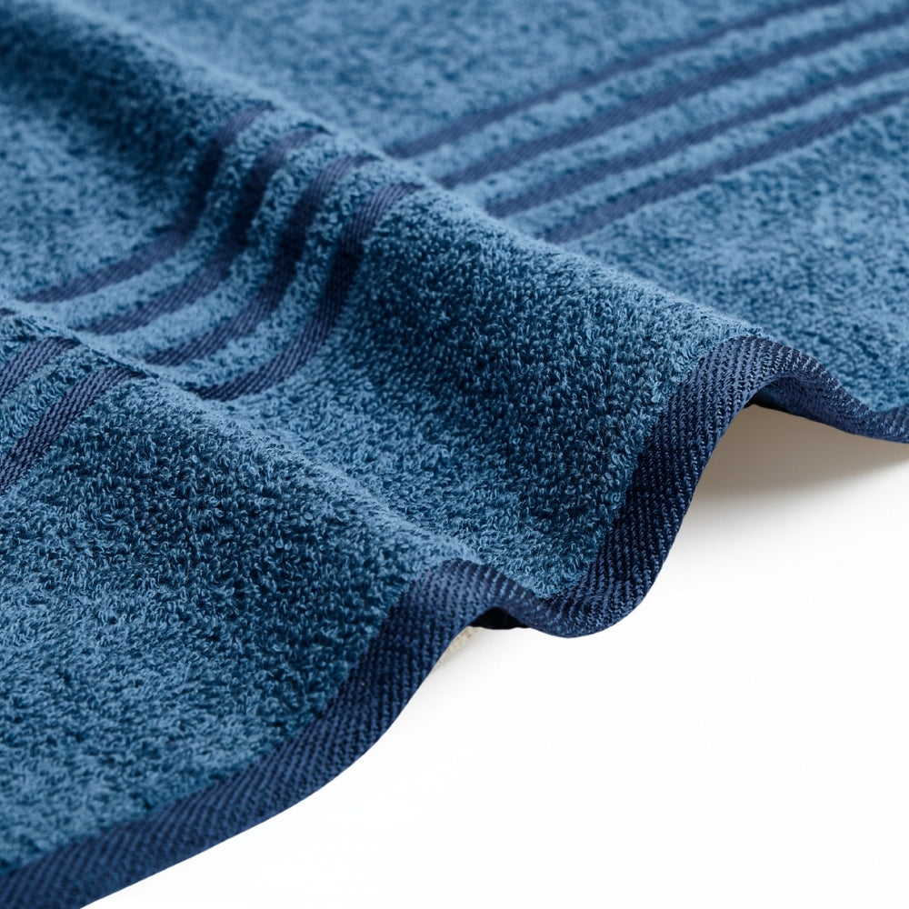 Moments Double Bed Sheet and Bath Towel Gift Set Of 4, Blue