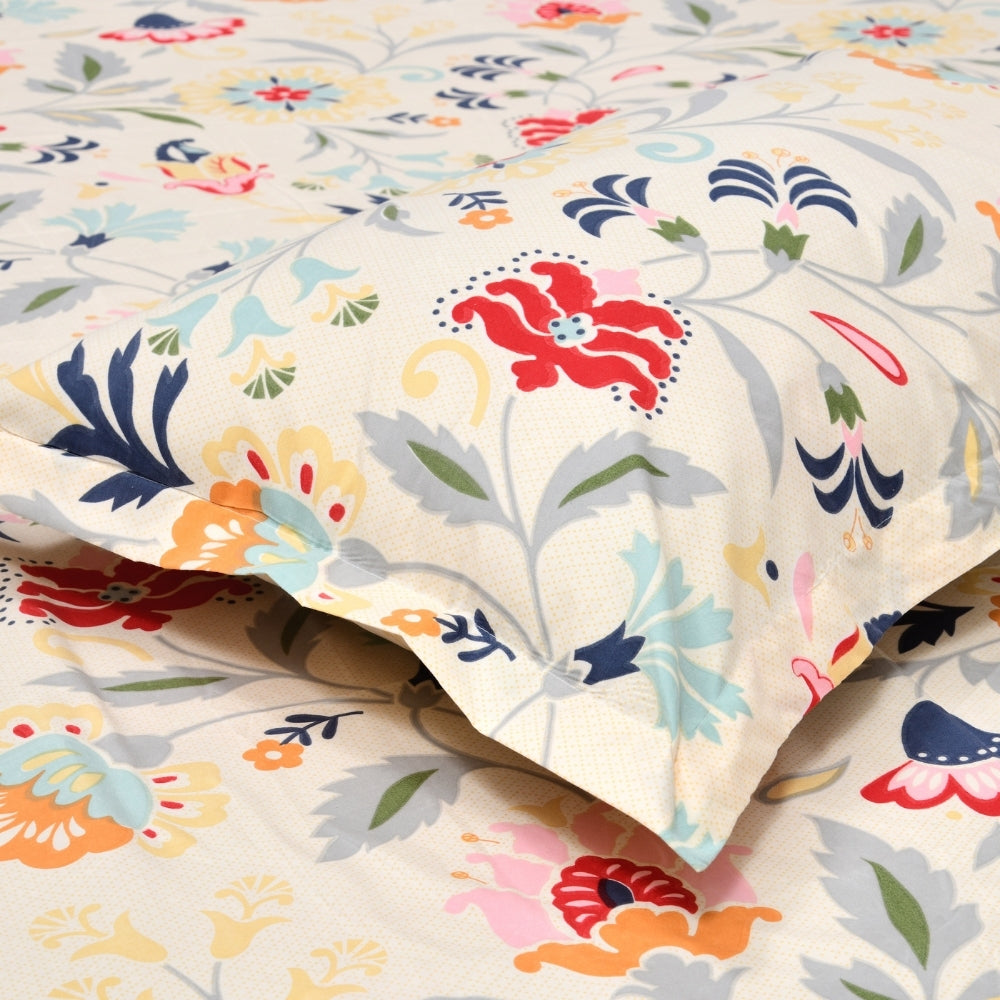 Moments Double Bed Sheet and Bath Towel Gift Set Of 4, Blue