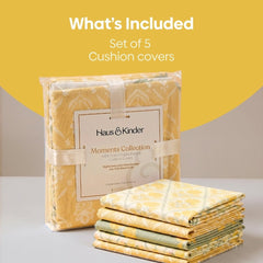 100% Cotton Digital Printed Cushion Covers, Pack of 5 - Cushion Covers | haus & kinder