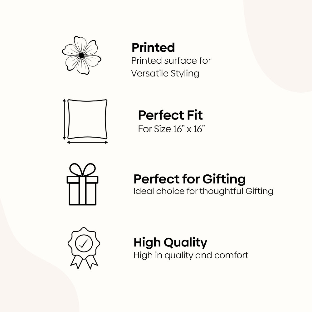 Mother's Day 100% Cotton Digital Printed Cushion Covers, Pack of 3