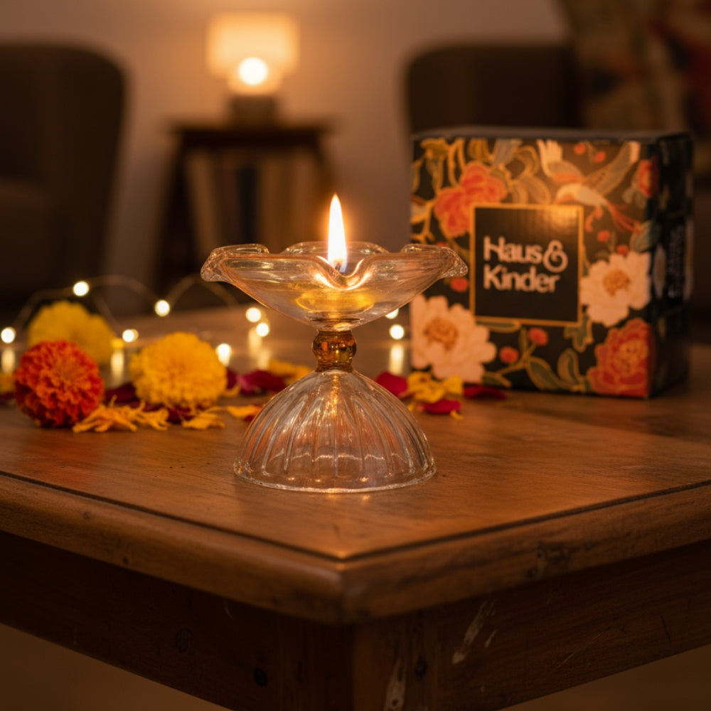 Lumi Glass Diya, Crystal